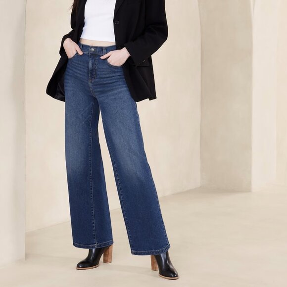 Banana Republic Factory Denim - High-Rise Wide-Leg Jean